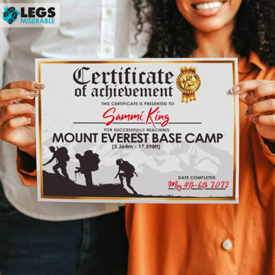 climbed mount everest base camp certificate